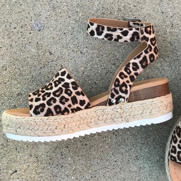 🍁 LAST SIZES “Amelia” Espadrille Sandal Leopard - Picture 4 of 7